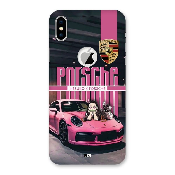 Bubble Race Car Back Case for iPhone XS Logo Cut