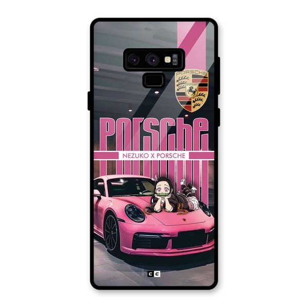 Bubble Race Car Glass Back Case for Galaxy Note 9