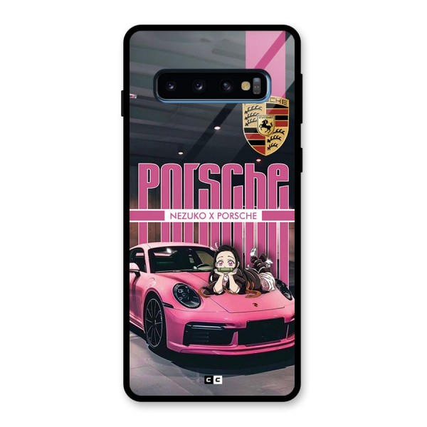 Bubble Race Car Glass Back Case for Galaxy S10