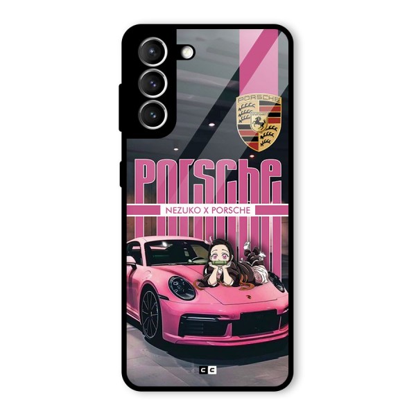 Bubble Race Car Glass Back Case for Galaxy S21 5G