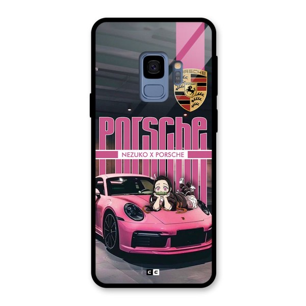 Bubble Race Car Glass Back Case for Galaxy S9