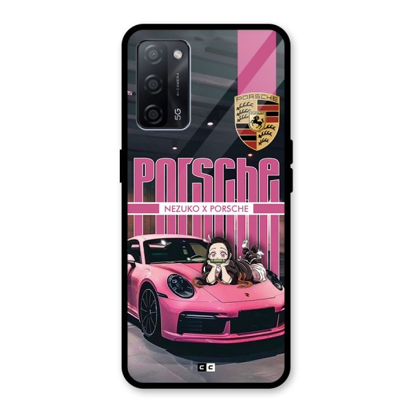 Bubble Race Car Glass Back Case for Oppo A53s 5G