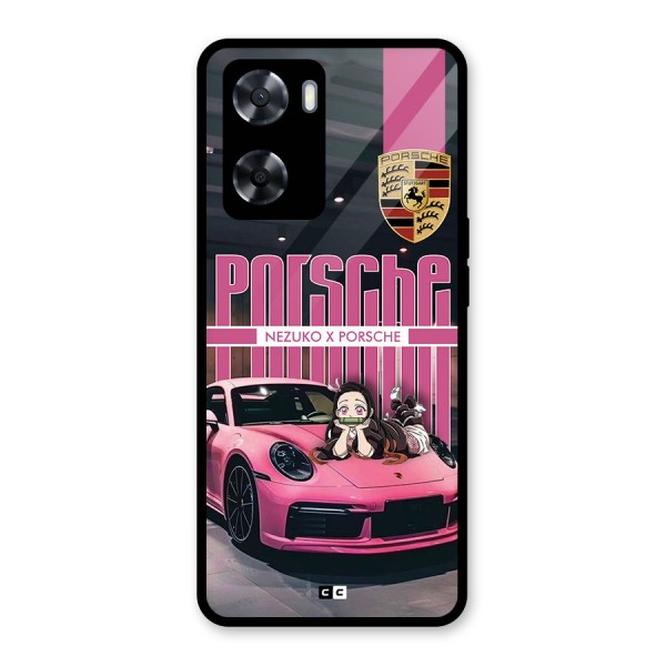 Bubble Race Car Glass Back Case for Oppo A57 2022