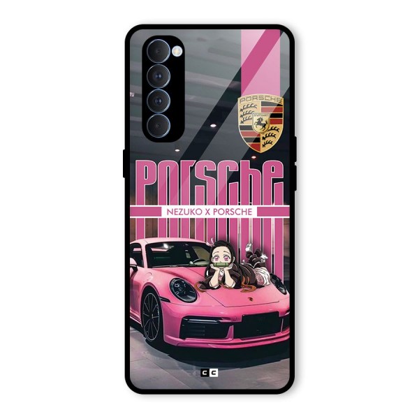 Bubble Race Car Glass Back Case for Oppo Reno4 Pro