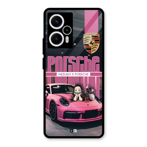 Bubble Race Car Glass Back Case for Poco F5