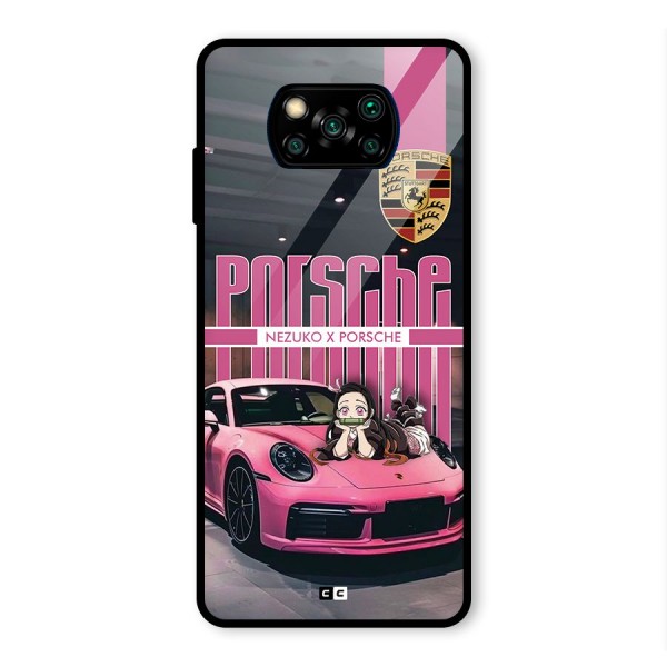 Bubble Race Car Glass Back Case for Poco X3 Pro