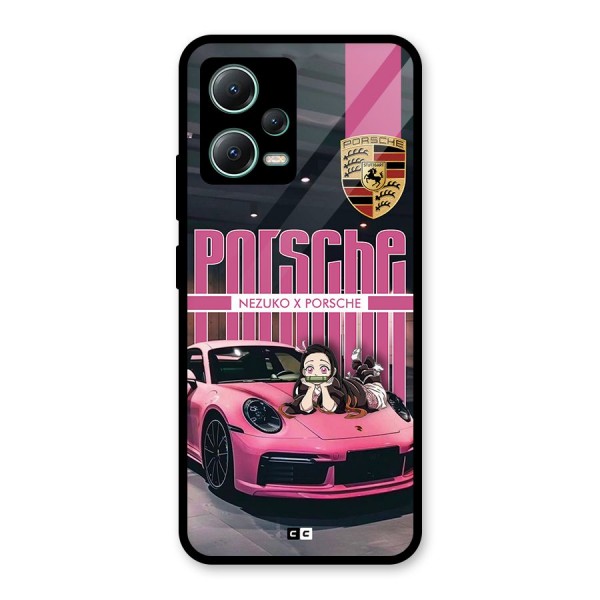 Bubble Race Car Glass Back Case for Poco X5