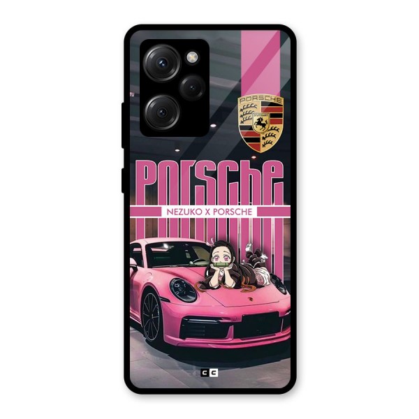 Bubble Race Car Glass Back Case for Poco X5 Pro