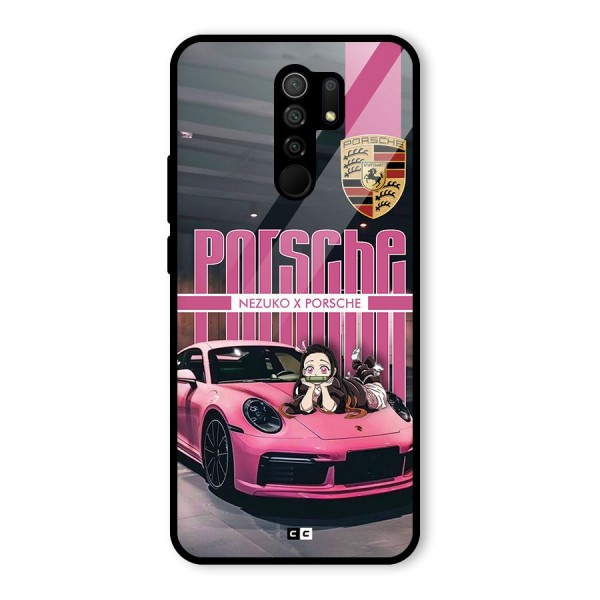 Bubble Race Car Glass Back Case for Redmi 9 Prime