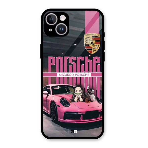 Bubble Race Car Glass Back Case for iPhone 14 Plus