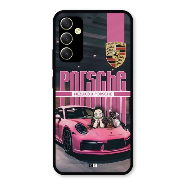 Bubble Race Car Metal Back Case for Galaxy A34