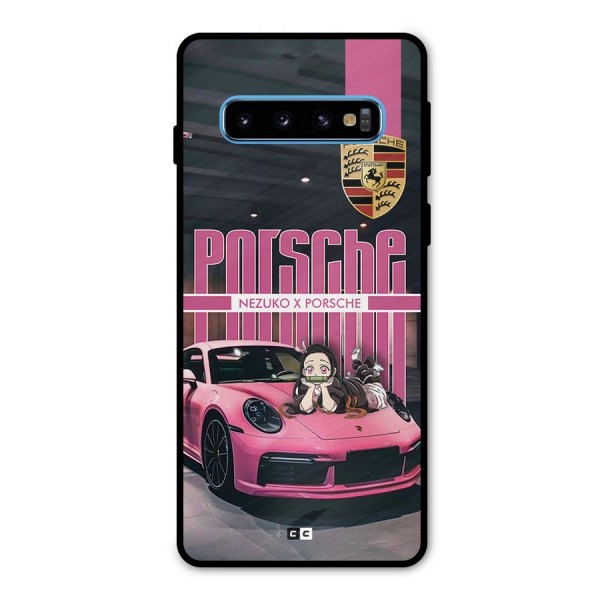 Bubble Race Car Metal Back Case for Galaxy S10