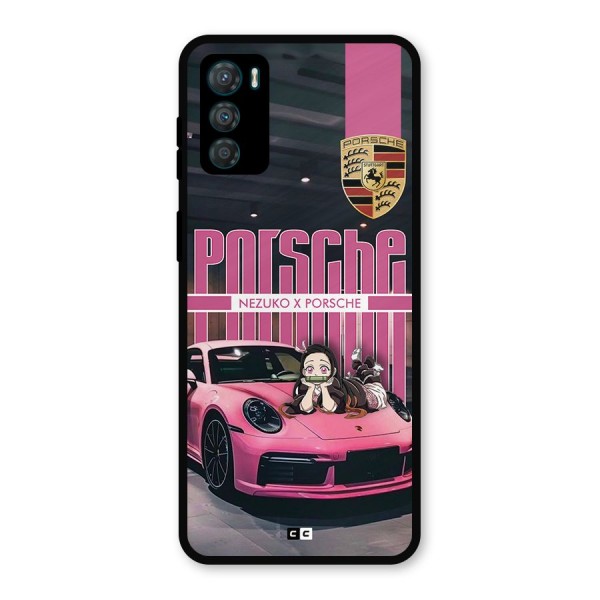 Bubble Race Car Metal Back Case for Moto G42