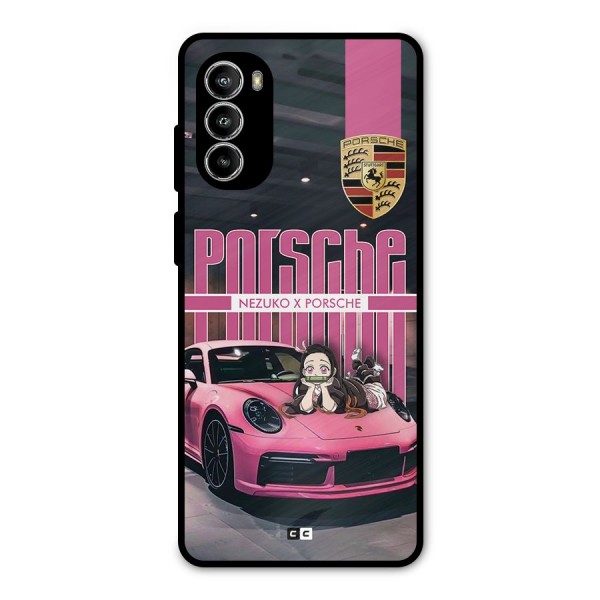 Bubble Race Car Metal Back Case for Moto G52