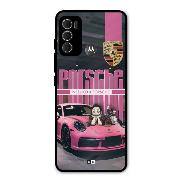 Bubble Race Car Metal Back Case for Moto G60