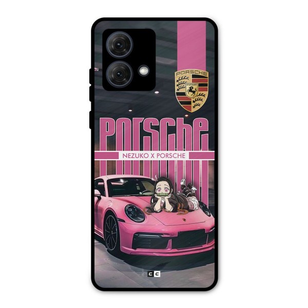 Bubble Race Car Metal Back Case for Moto G84