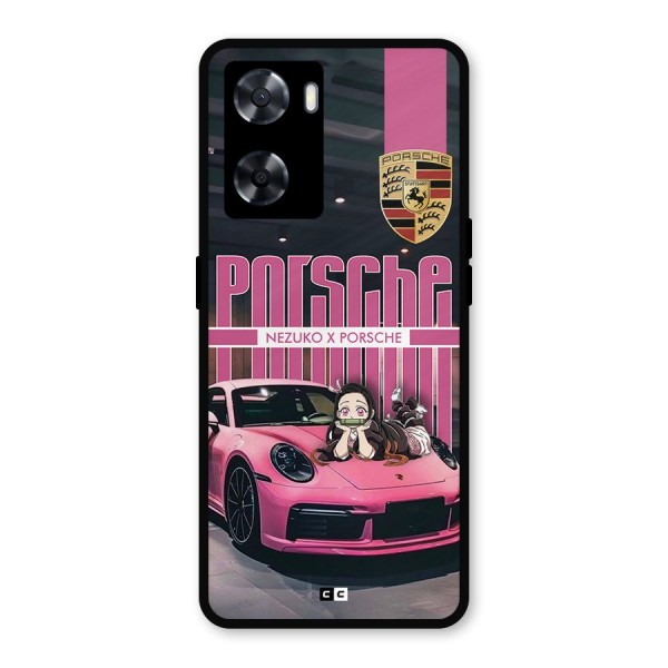 Bubble Race Car Metal Back Case for Oppo A57 2022