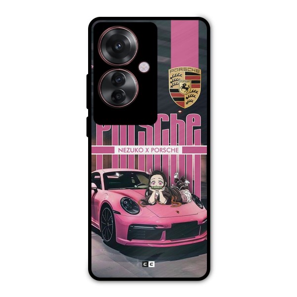 Bubble Race Car Metal Back Case for Oppo F25 Pro