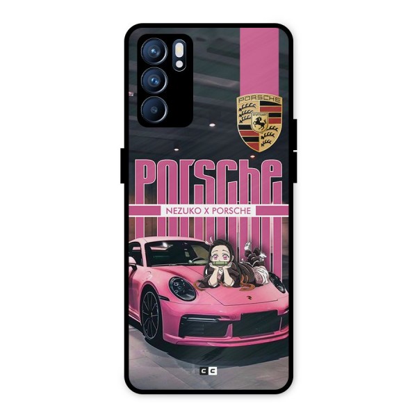 Bubble Race Car Metal Back Case for Oppo Reno6 5G