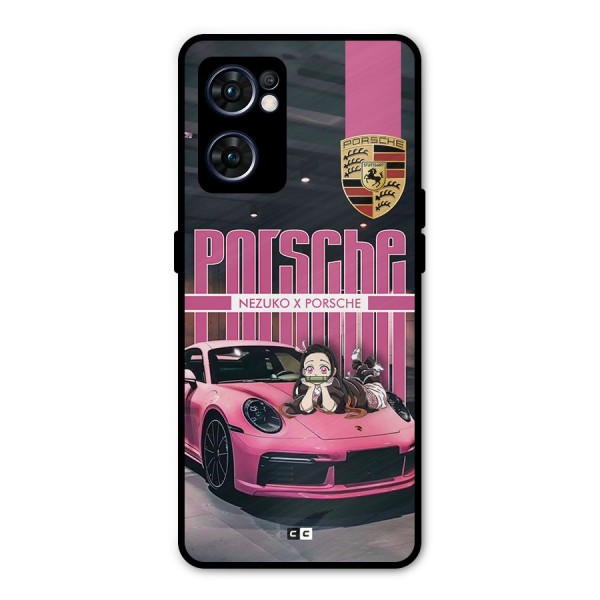 Bubble Race Car Metal Back Case for Oppo Reno7 5G