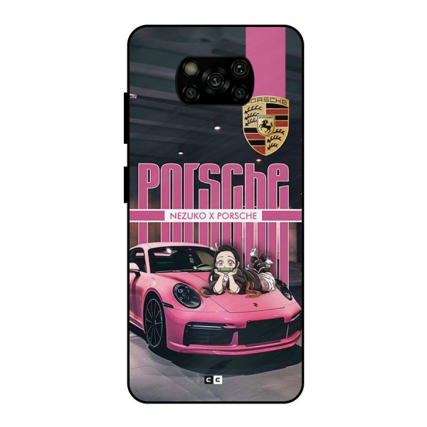 Bubble Race Car Metal Back Case for Poco X3