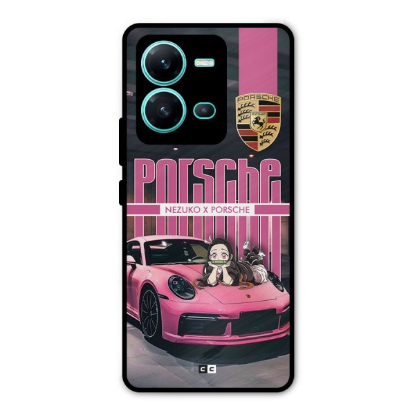 Bubble Race Car Metal Back Case for Vivo V25