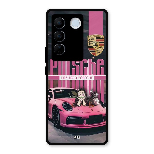 Bubble Race Car Metal Back Case for Vivo V27