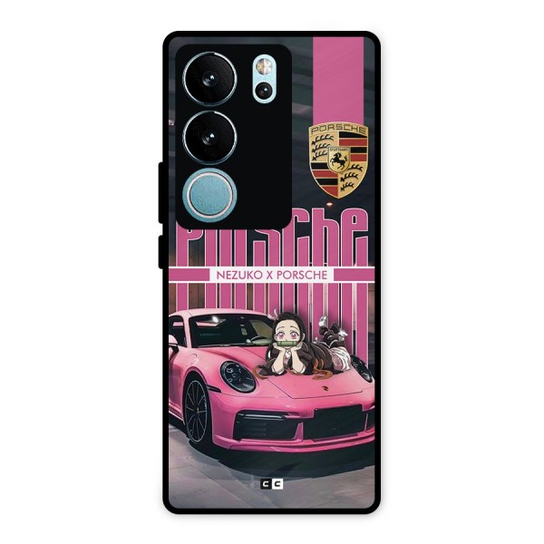 Bubble Race Car Metal Back Case for Vivo V29 Pro