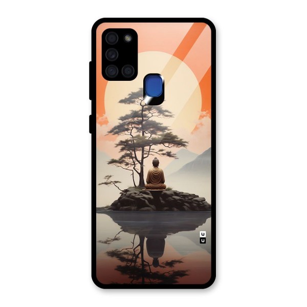 Buddha Nature Glass Back Case for Galaxy A21s