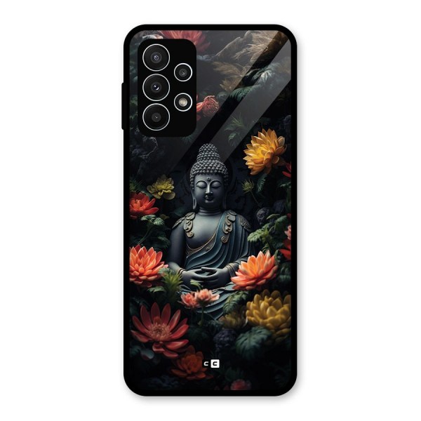 Buddha With Flower Glass Back Case for Galaxy A23