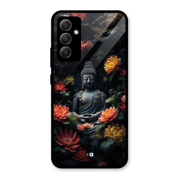 Buddha With Flower Glass Back Case for Galaxy A34