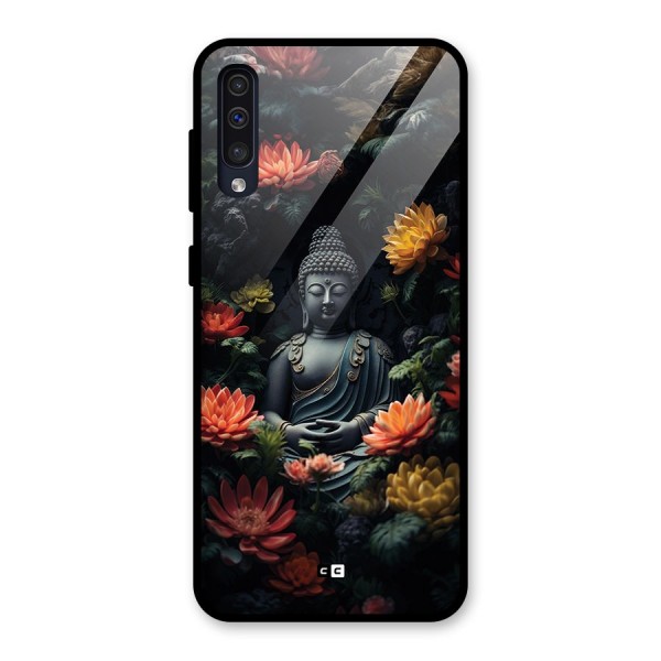 Buddha With Flower Glass Back Case for Galaxy A50