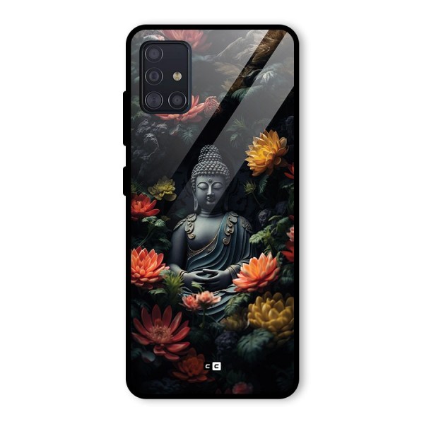 Buddha With Flower Glass Back Case for Galaxy A51