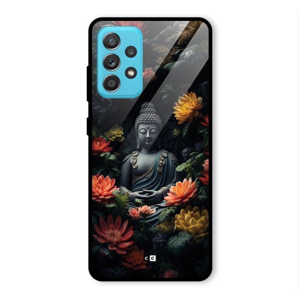 Buddha With Flower Glass Back Case for Galaxy A52