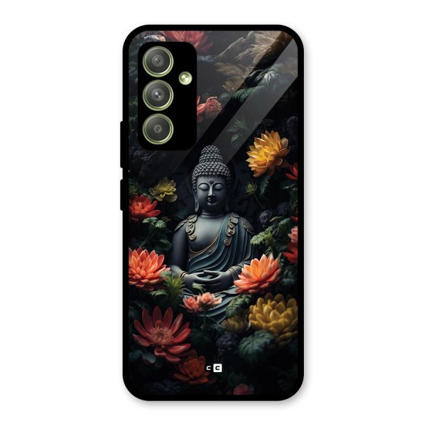 Buddha With Flower Glass Back Case for Galaxy A54