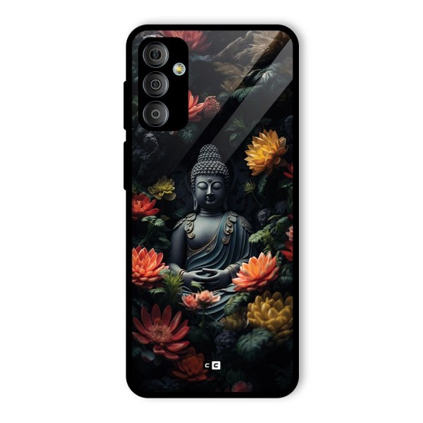 Buddha With Flower Glass Back Case for Galaxy F23