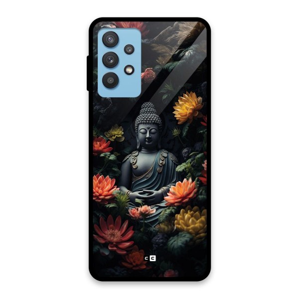 Buddha With Flower Glass Back Case for Galaxy M32 5G