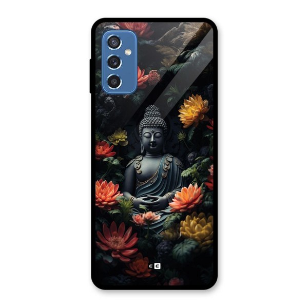 Buddha With Flower Glass Back Case for Galaxy M52 5G