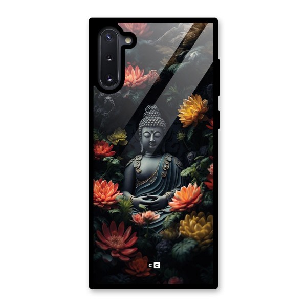 Buddha With Flower Glass Back Case for Galaxy Note 10