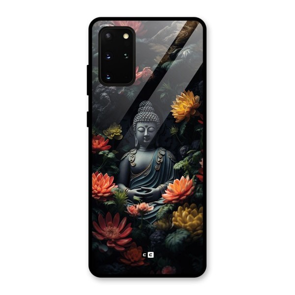 Buddha With Flower Glass Back Case for Galaxy S20 Plus