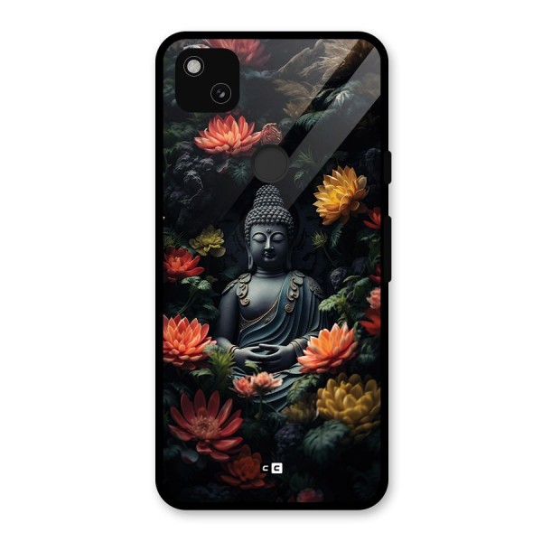 Buddha With Flower Glass Back Case for Google Pixel 4a