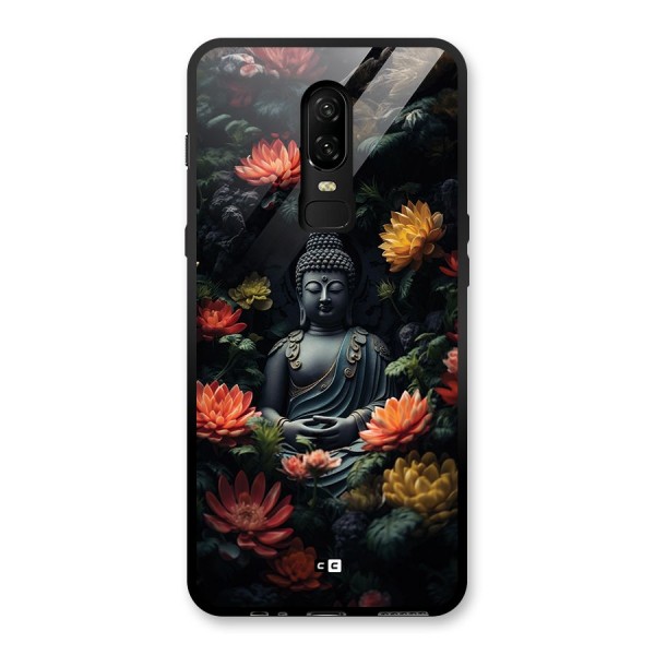 Buddha With Flower Glass Back Case for OnePlus 6