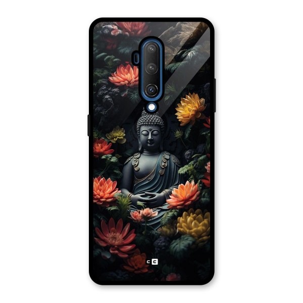 Buddha With Flower Glass Back Case for OnePlus 7T Pro