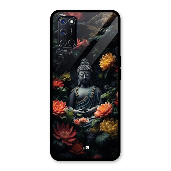 Buddha With Flower Glass Back Case for Oppo A52