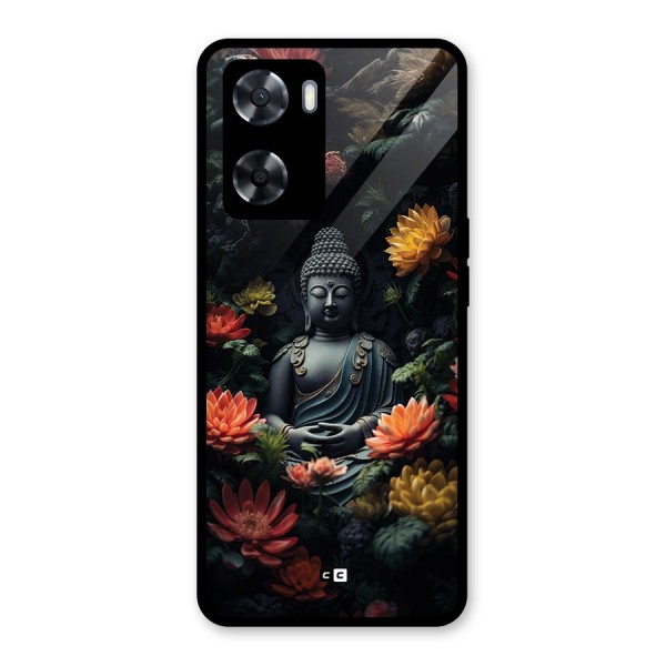 Buddha With Flower Glass Back Case for Oppo A57 2022