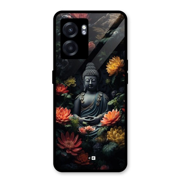 Buddha With Flower Glass Back Case for Oppo K10 (5G)