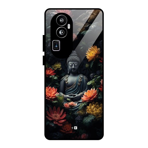Buddha With Flower Glass Back Case for Oppo Reno10 Pro Plus