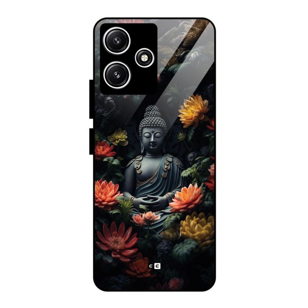 Buddha With Flower Glass Back Case for Poco M6 Pro