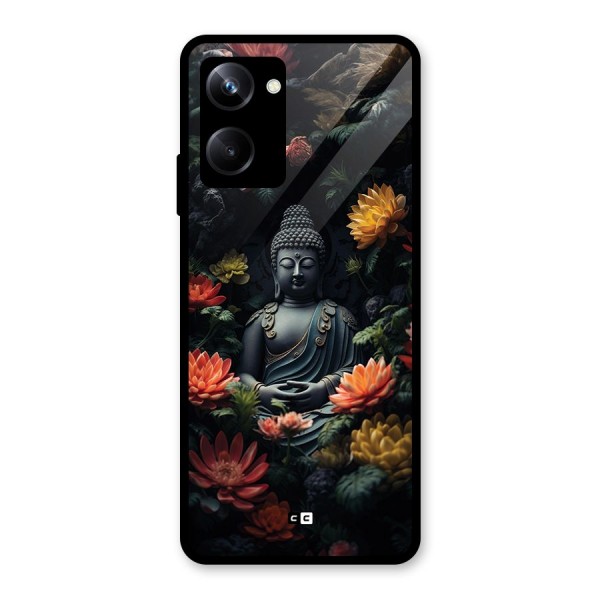 Buddha With Flower Glass Back Case for Realme 10 Pro