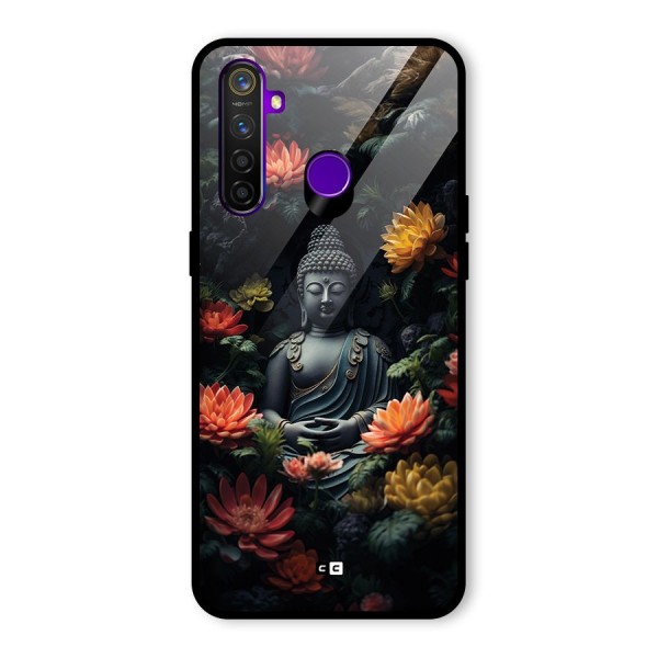 Buddha With Flower Glass Back Case for Realme 5 Pro